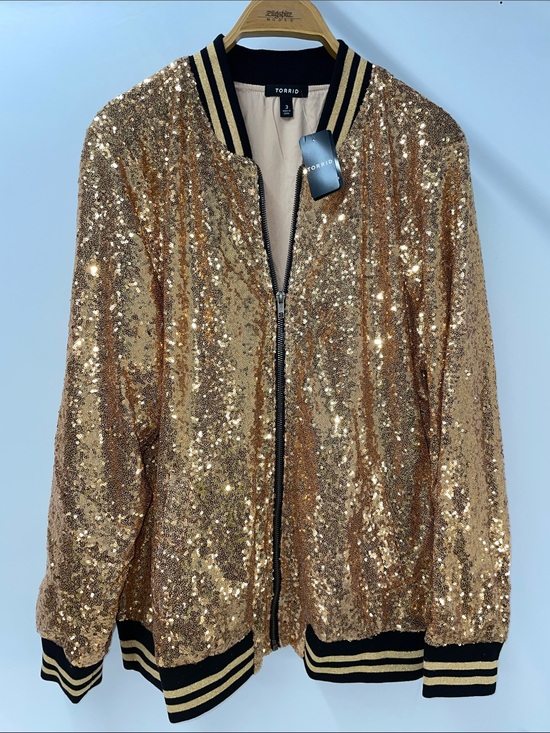 torrid Jackets & Blazers - TORRID GOLD SEQUINED BOMBER JACKET FTL-04-214